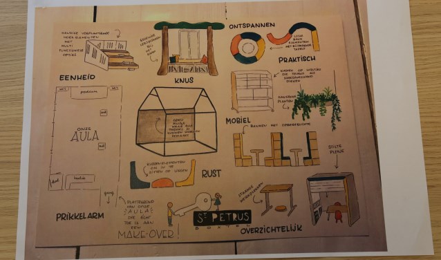 Het ontwerp, gemaakt door Brigitte Voets van Stift&Stijl, waarmee de Sint-Petrus de prijs van 5.000 euro binnensleepte. | Fotonummer: dc0053