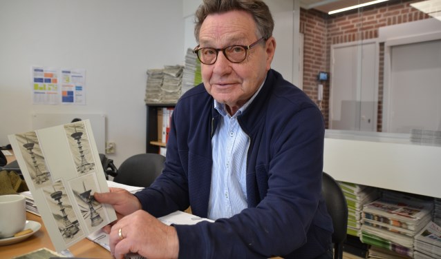 André van de Rijzen met een afbeelding van de doopvont