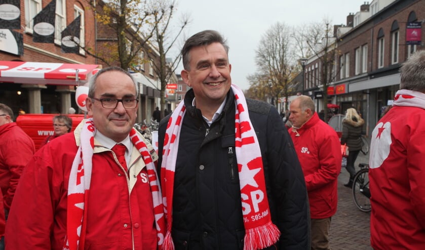 Ruud Merks en Emile Roemer samen op pad in Schijndel (Foto's Peter Kuijpers)