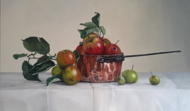 'Appels in koperen pan' van Pieter van Bernebeek.