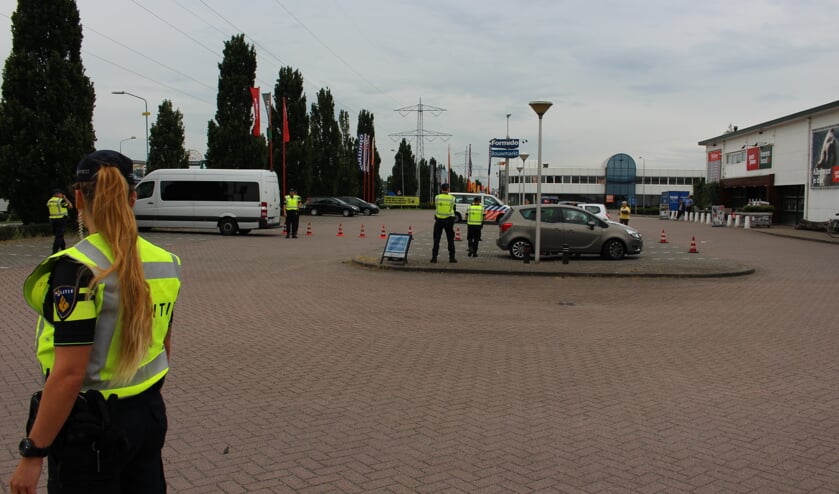 De politiecontrole aan de Industrielaan.