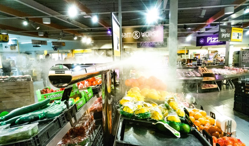 Het nieuwe vernevelingssysteem van Jumbo de Laak. (foto: Anneveldt Multimedia)
