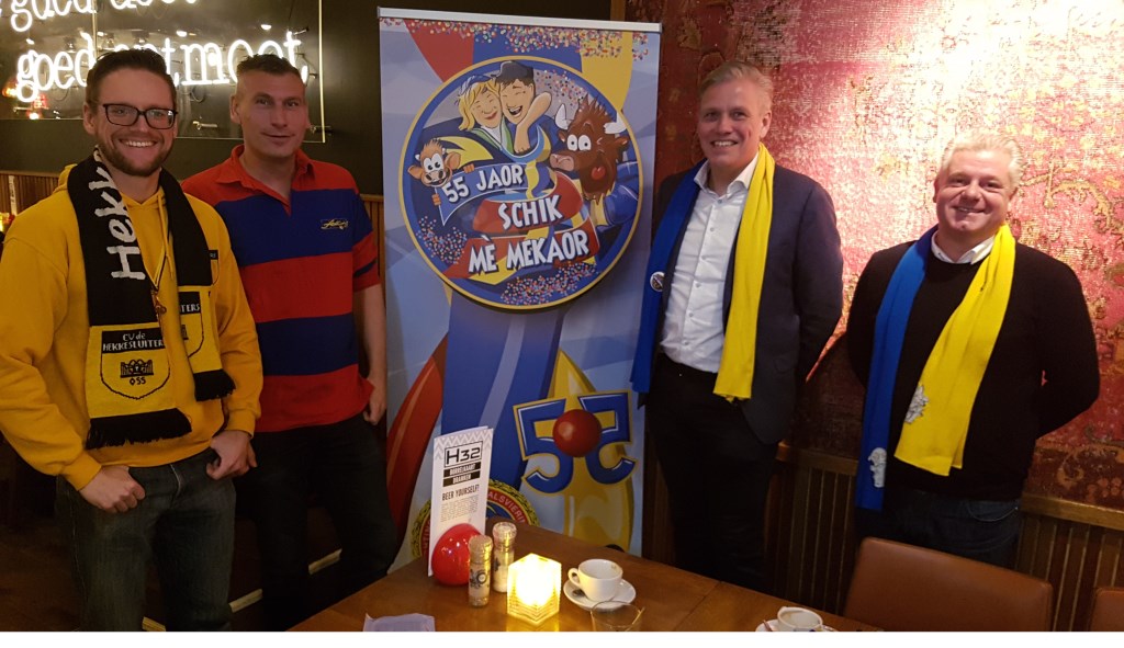 Theun Schellekens (CV de Hekkesluiters), Miquel Pronk (CV 't Ken Net), Robert-Jan Steegman en Edward Putters.