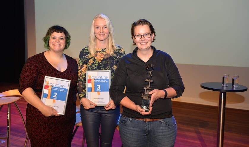 Marjolein Hordijk, Meike Boertjes en winnares Jolanda Robben.