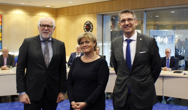 De drie burgemeesters van de CBA-gemeenten Karel van Soest, Marleen Sijbers en Wim Hillenaar.