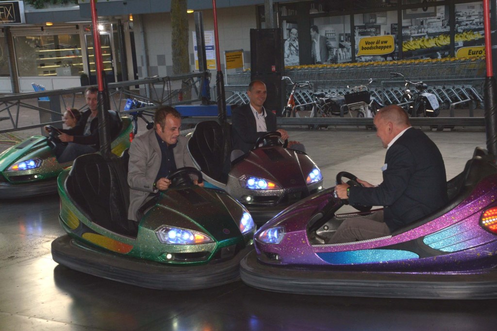 Wethouders in de botsauto's