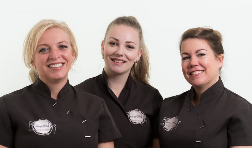Nicole Nillessen, Laura Vissers en Auke Janssen van Schoonheidssalon Blooming.