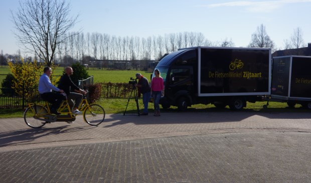 Franc fietste gezellig een stukje mee.
