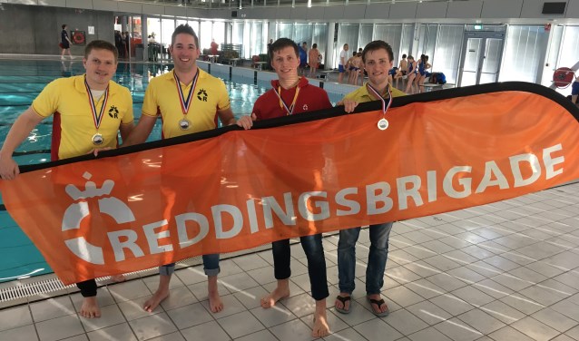 Frank van der Wijst, Jeffrey van der Putten, Jasper Kop en Niels Kop. (Foto: Reddingsbrigade Oss)