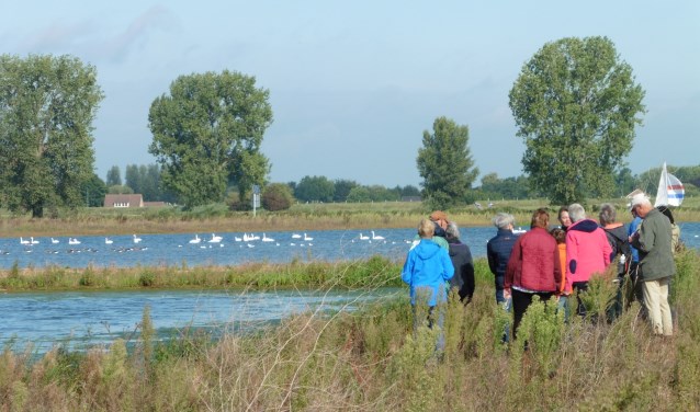 Deelnemers van een vogelwandeling.
