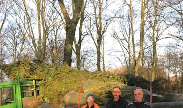 De kerstbomen voor de wijk zijn gearriveerd.