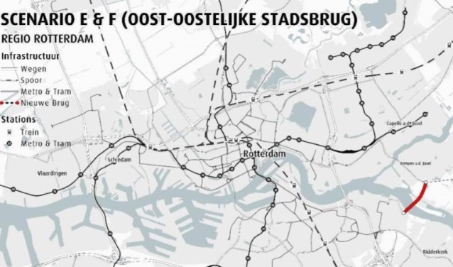 Een kaartje met de brug bij Bolnes uit de MIRT-verkenning