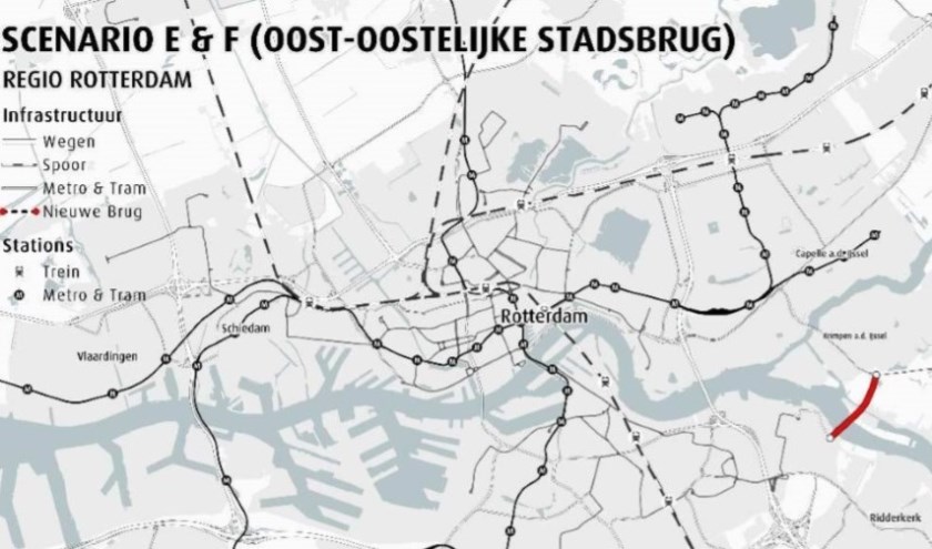 Een kaartje met de brug bij Bolnes uit de MIRT-verkenning
