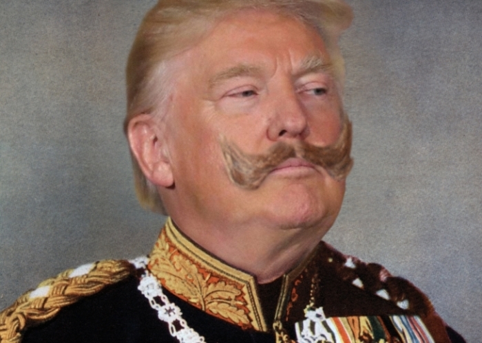Trump, narcissist with mustache  