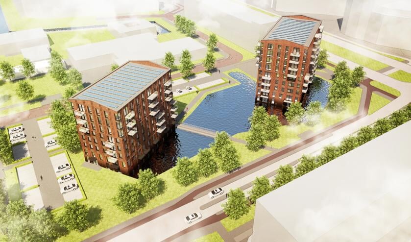 Artist Impression van de appartementengebouwen 'De Ridder' en 'De Jonker'.