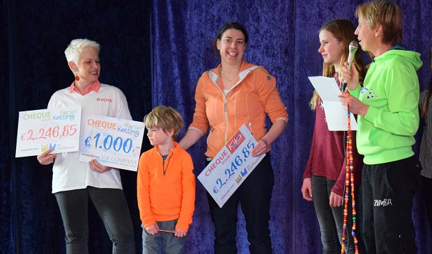 Sam reikte een cheque van €2246,85 uit voor Kika.