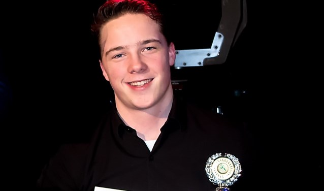 Jeroen Kampschreur tijdens de Leiderdorpse sportverkiezingen van november 2017, waar hij werd gekozen tot Sportman van het Jaar.