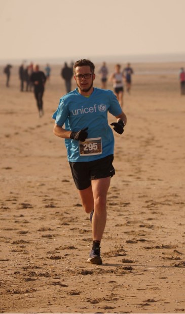 Barry aan het oefenen voor de Rift Valley Marathon.