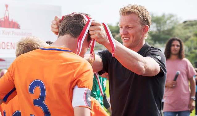 Dirk Kuyt tijdens de eerste Kampioenendag bij de huldiging van alle Kampioenen. | Foto: pr DKF