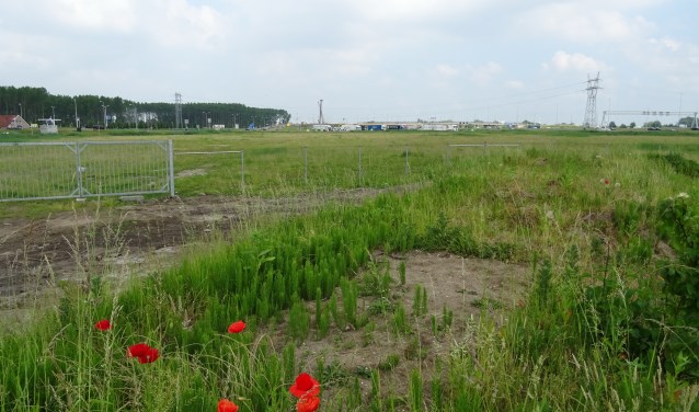 Het terrein tussen de Persant Snoepweg en de A4 waar de grote blauwe doos van Ikea had moeten komen.