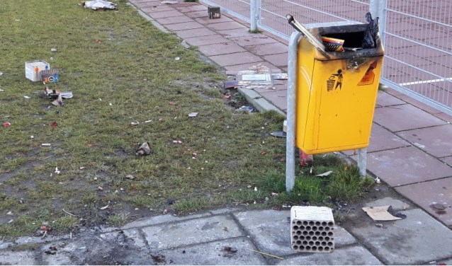 Voorbeeld van vuurwerkschade.