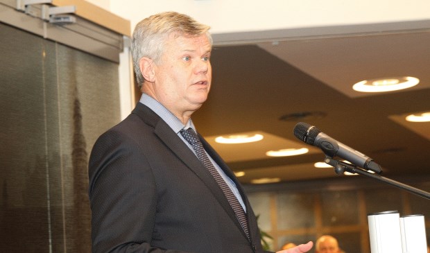 Loco-burgemeester Kees van der Zwet tijdens de nieuwjaarsrede.