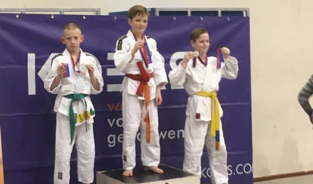 Kick Janssen (m) op de eerste plaats bij jongens onder 12 jaar. | Foto: pr.