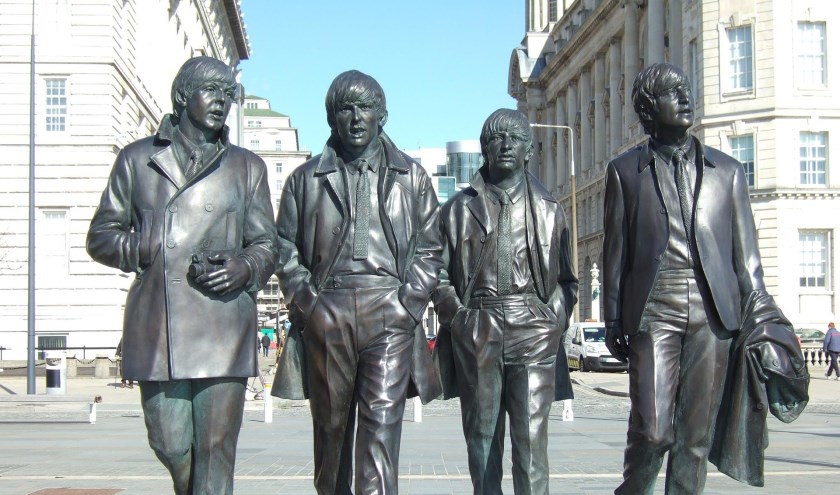 Standbeeld van The Beatles in Liverpool.