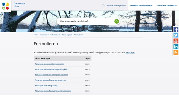 Via de website van de gemeente zijn steeds meer producten online bestelbaar, zoals een uittreksel burgerlijke stand.