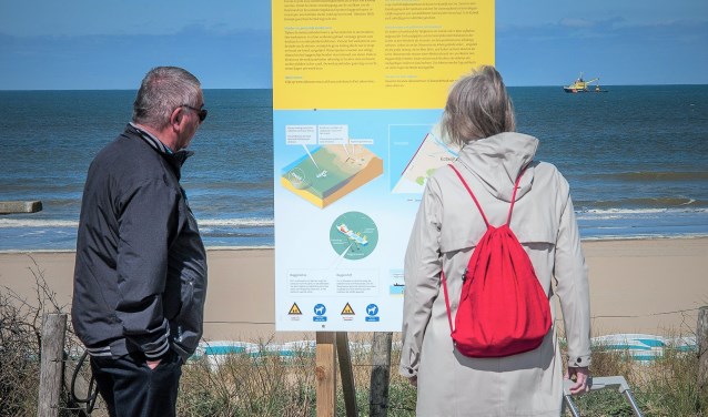 De informatieborden bij het Katwijkse strand.