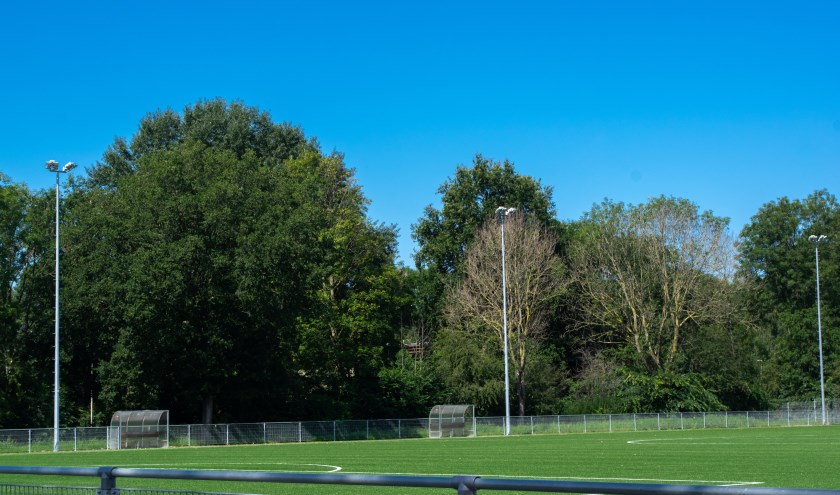 Veld 3 (foto) van RCL is al voorzien van LED-schijnwerpers in de klimmasten, het college van B en W wil ook LED-verlichting op de kunstgrasvelden 4 en 5.