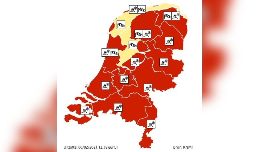 KNMI geeft code rood voor zondag vanwege storm Darcy