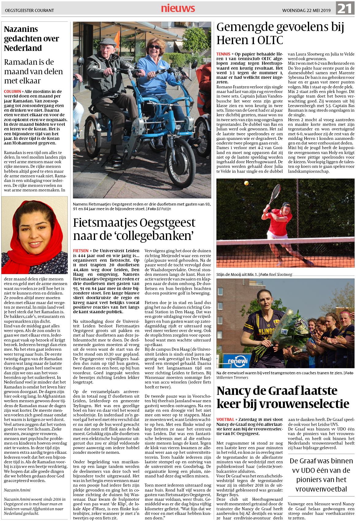 Oegstgeester Courant 22 Mei 2019