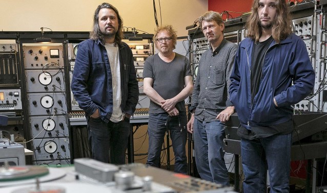 De mannen van de gesubsidieerde studio's in de Toonzaal vlnr. Rikket Brok, Hans Kulk, Armeno Alberts en Mitchel van Dinther.