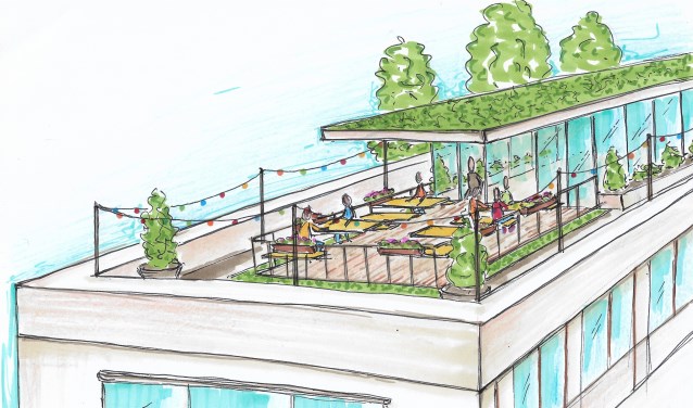 Artist Impression van het toekomstige Paviljoen Zuster van Sjim Grossfeld