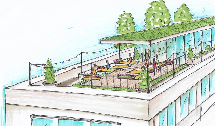 Artist Impression van het toekomstige Paviljoen Zuster van Sjim Grossfeld