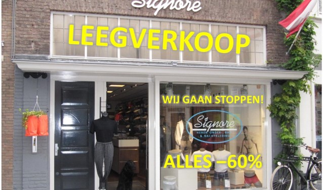 Signore gaat stoppen. Alles mag weg met heel veel korting