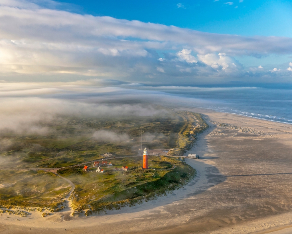 Luchtopname vuurtoren Texel
