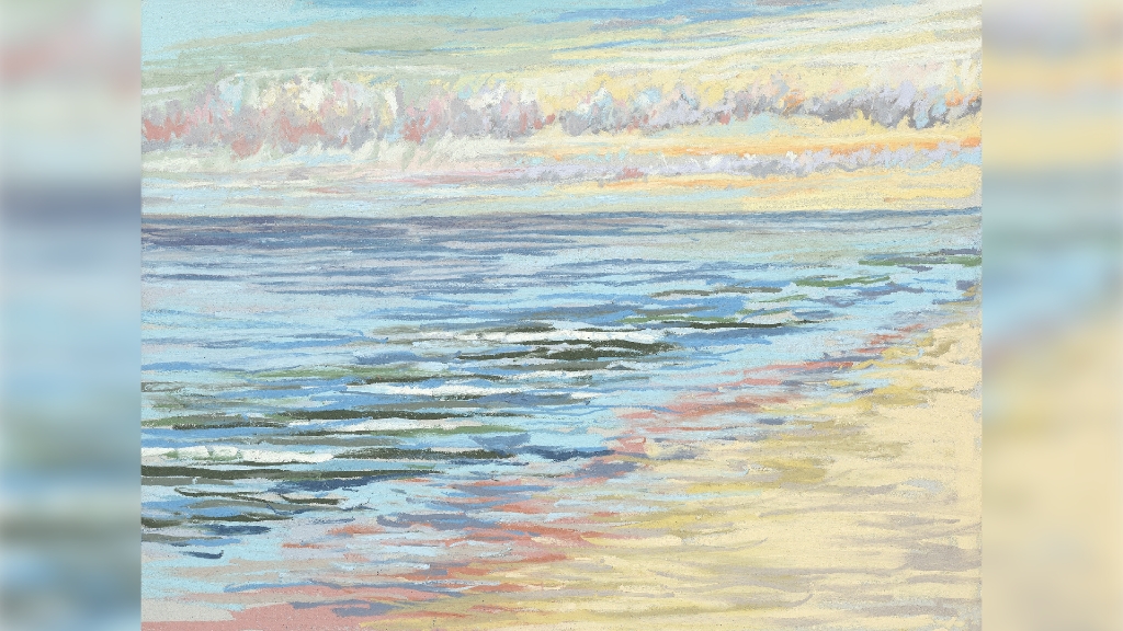 Maurice Christo van Meijel: Noordzee (pastel op papier)