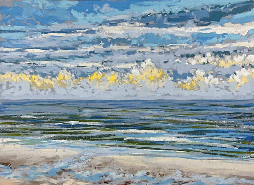 Maurice Christo van Meijel: Noordzee (pastel op papier)