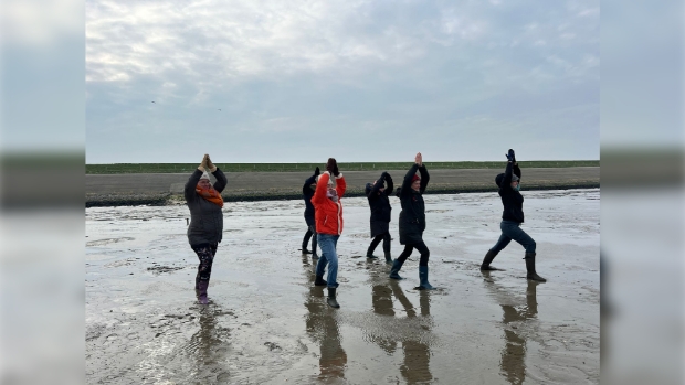 yoga op het wad