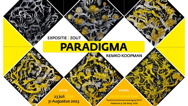 Flyer van de expositie Paradigma