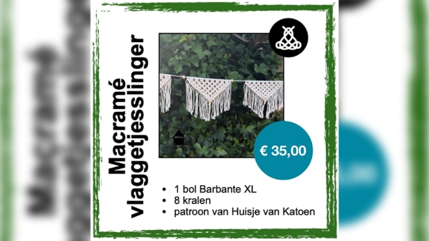 Macramé vlaggetjesslinger