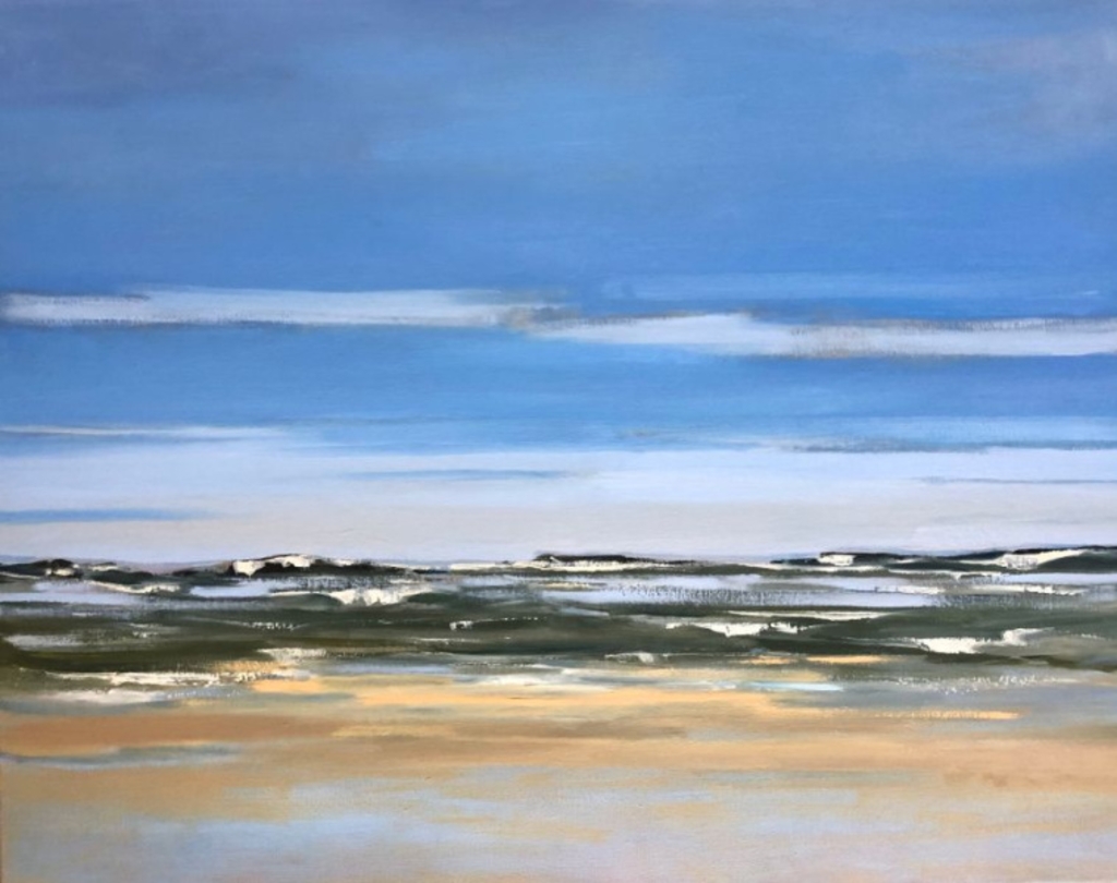 Stella Burggraaf: Rollende golven (olieverf op doek)