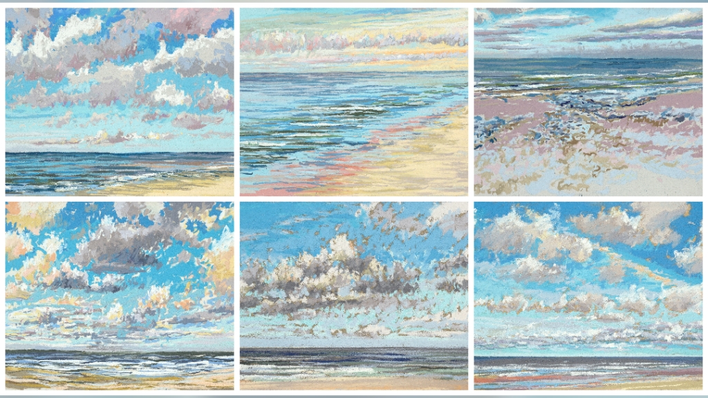 Maurice Christo van Meijel: Noordzee (pastel op papier)