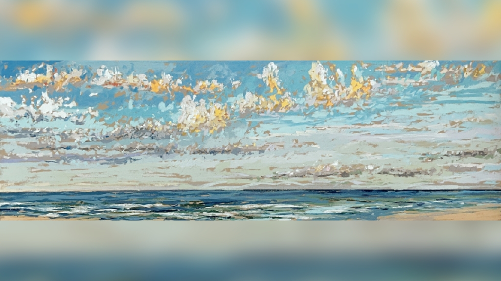 Maurice Christo van Meijel: Noordzee (pastel op papier)