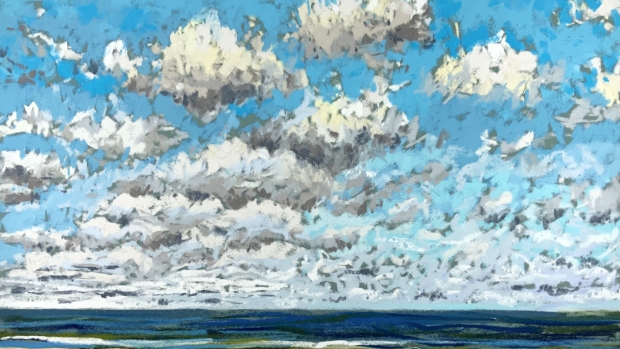 Maurice Christo van Meijel: Noordzee (pastel op papier)