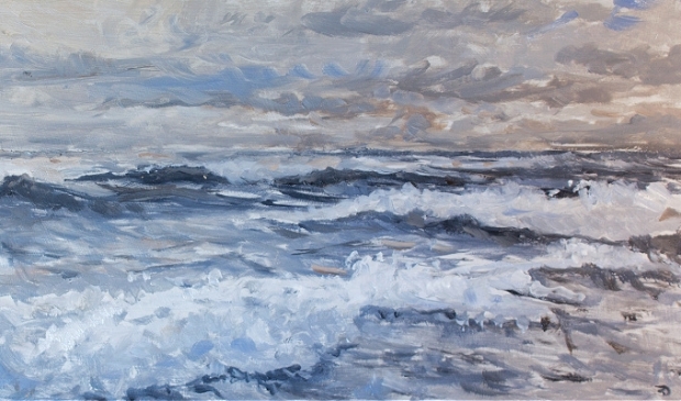 Dimitri Feenstra: Noordzee landschap (olieverf) in Galerie Posthuys