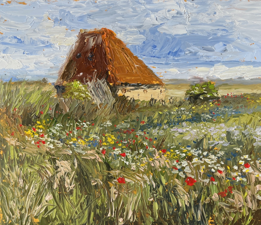 'Boetje van Lap' olieverf-paneel 30x35cm Marleen Bakker