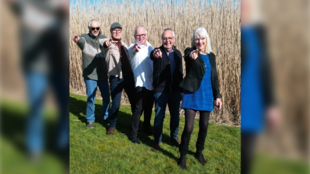 Fanclub: Marja, Simon, Peter, Siebe en Hein